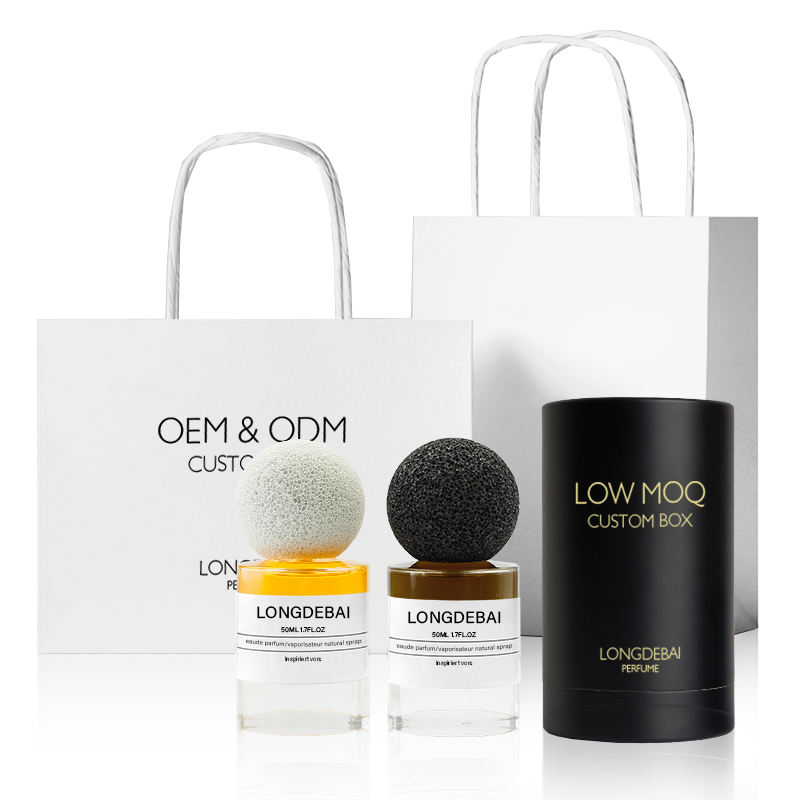 Wholesale transparent round perfume glass bottle crimping pump spray 30ml 50ml 100ml perfume bottle with volcanic stone cover