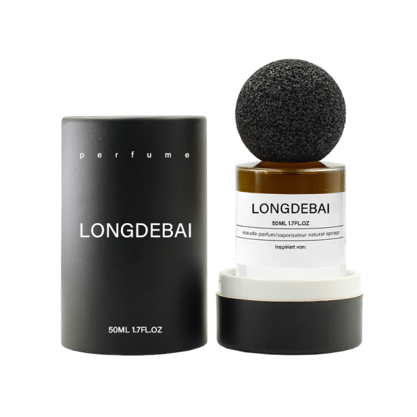 Wholesale transparent round perfume glass bottle crimping pump spray 30ml 50ml 100ml perfume bottle with volcanic stone cover - Image 2