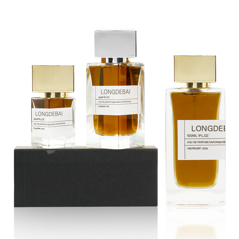 Special design luxury custom square curly glass perfume spray bottle 30ml 50ml 100ml transparent empty perfume bottle with box - Image 3