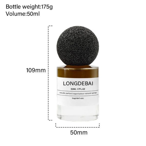 Wholesale transparent round perfume glass bottle crimping pump spray 30ml 50ml 100ml perfume bottle with volcanic stone cover - Image 5