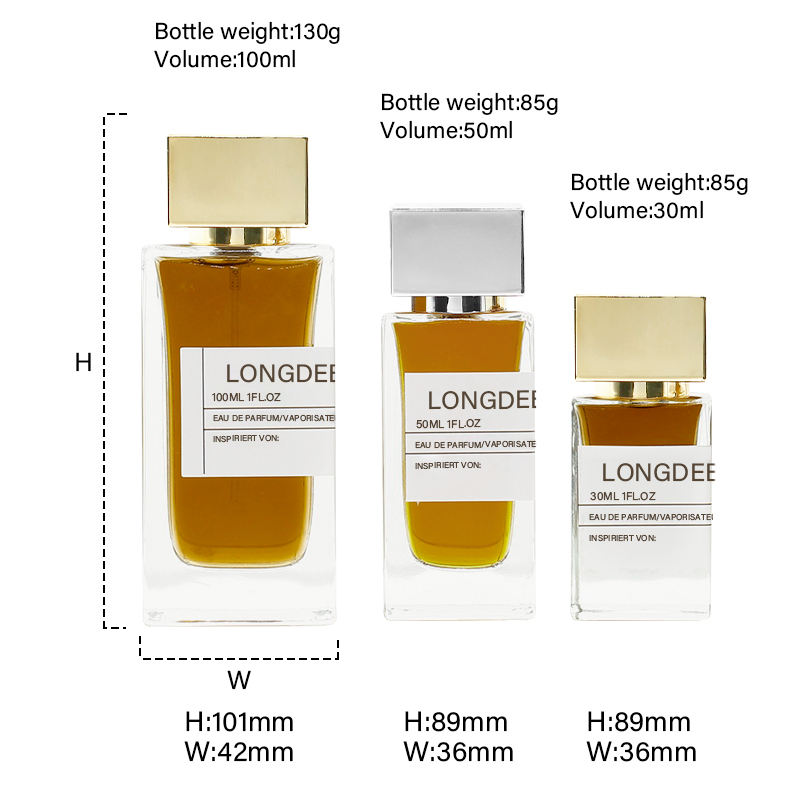 Special design luxury custom square curly glass perfume spray bottle 30ml 50ml 100ml transparent empty perfume bottle with box - Image 2