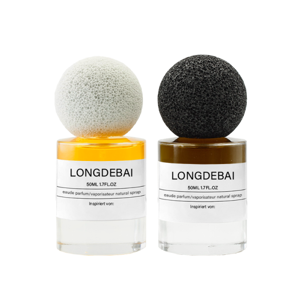 Wholesale transparent round perfume glass bottle crimping pump spray 30ml 50ml 100ml perfume bottle with volcanic stone cover - Image 6